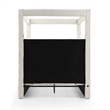 Pemberly Row Velvet Canopy Queen Bed with Speaker & USB Port in Cream