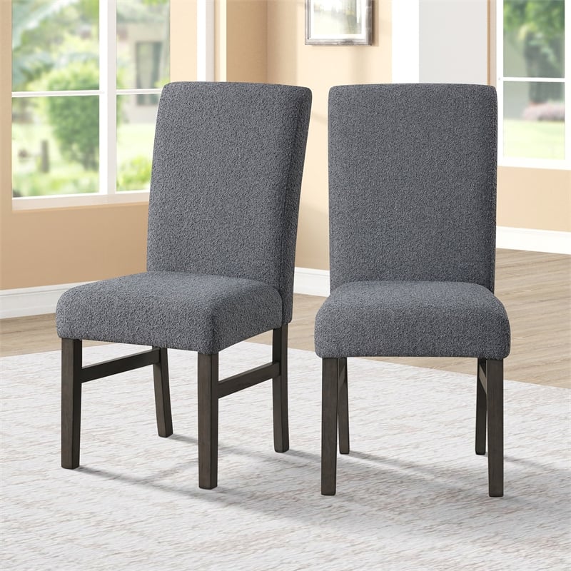 Pemberly Row High Line Wood Dining Chair in Gray (Set of 2)