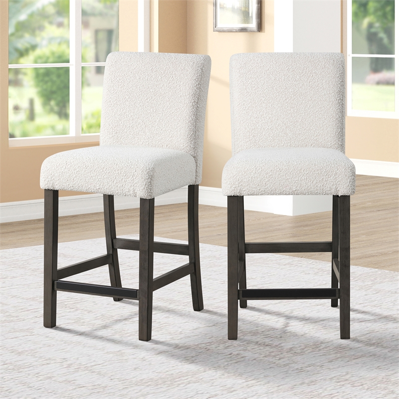 Pemberly Row High Line Counter Dining Chairs in White (Set of 2)