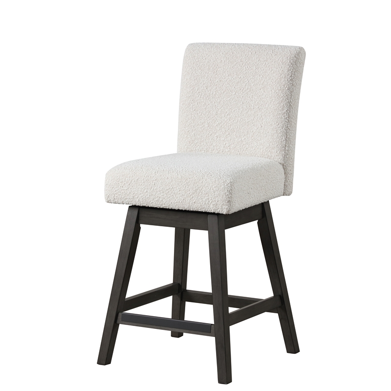 Pemberly Row High Line Swivel Counter Chairs in White (Set of 2)
