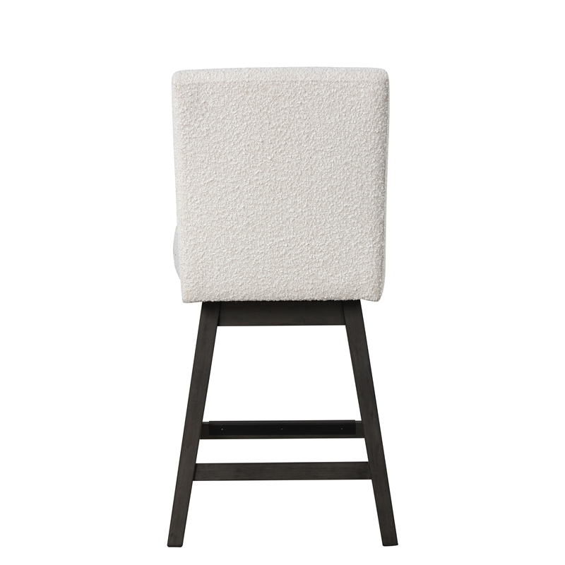 Pemberly Row High Line Swivel Counter Chairs in White (Set of 2)