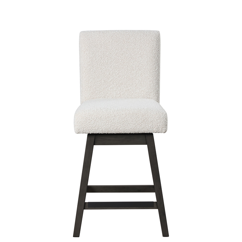 Pemberly Row High Line Swivel Counter Chairs in White (Set of 2)