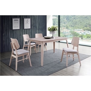 Pemberly Row 5-Piece Wood Dining Set in White Ash Finish