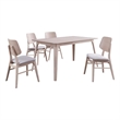 Pemberly Row 5-Piece Wood Dining Set in White Ash Finish