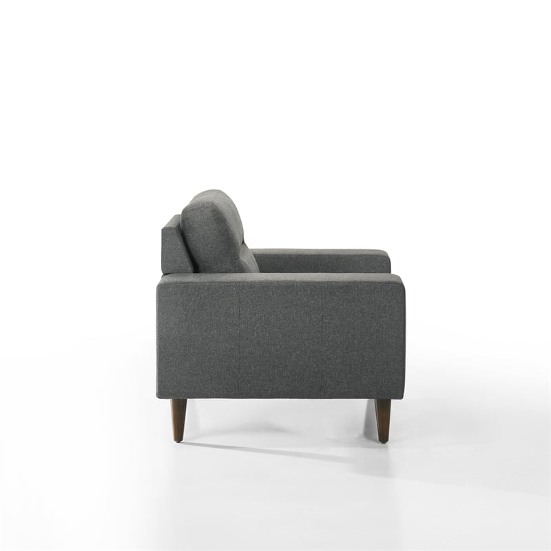 Pemberly Row Gray Arm Chair with Polyester Upholstery and Wood Frame