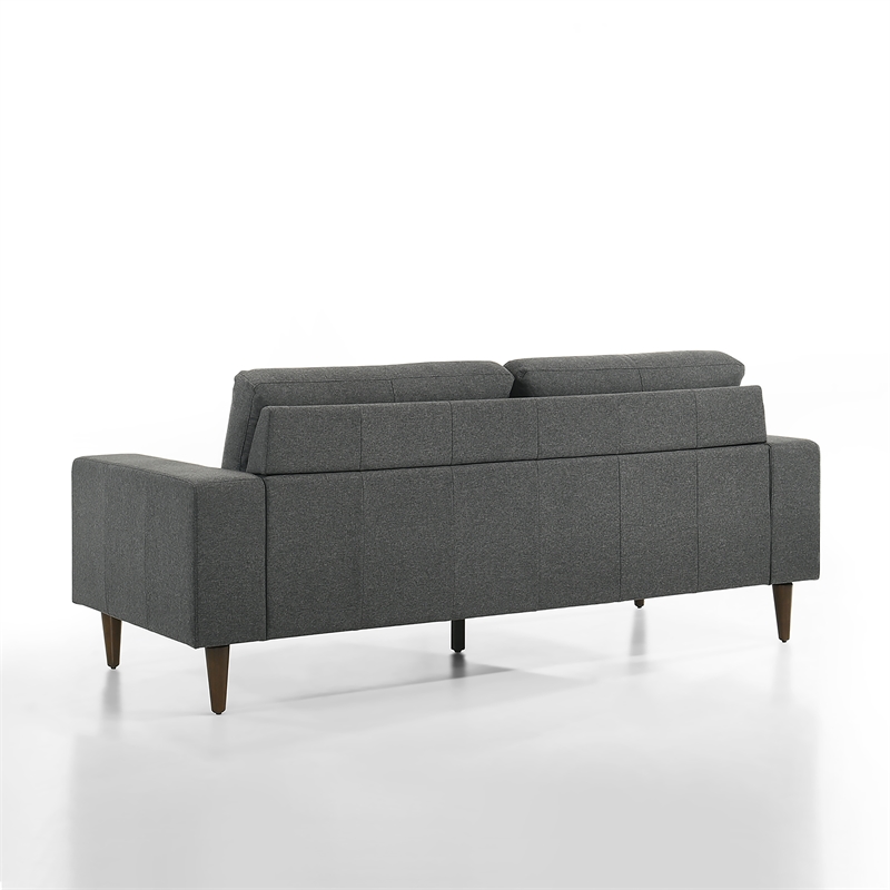 Pemberly Row Vale Polyester Fabric Upholstered Sofa in Gray