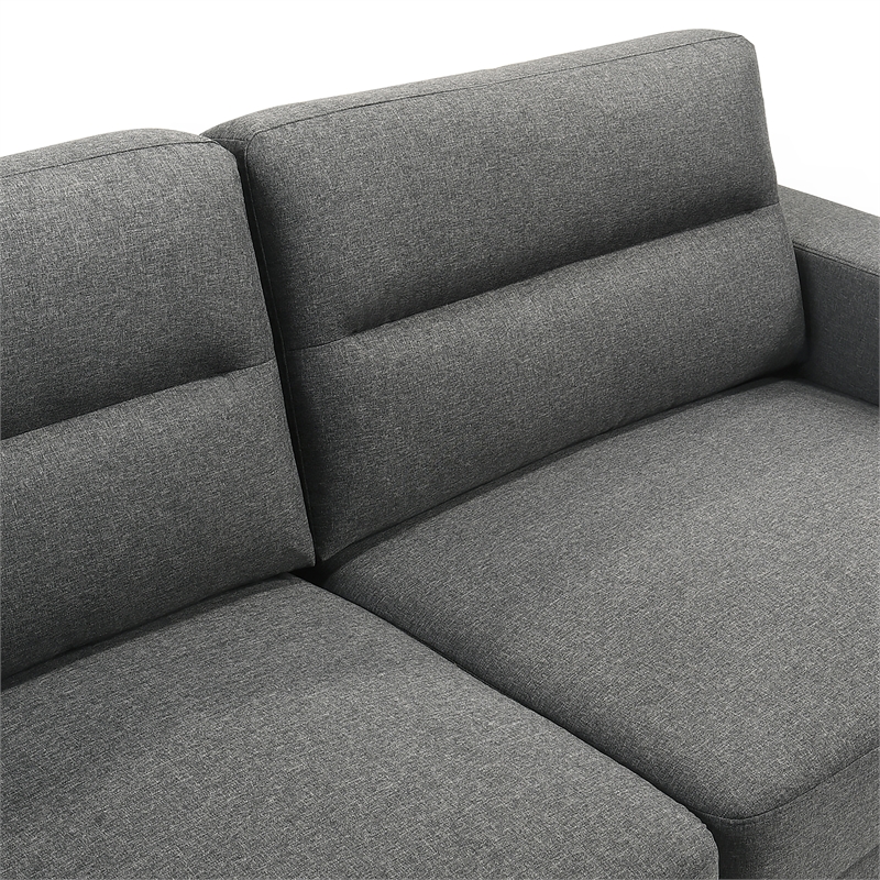 Pemberly Row Vale Polyester Fabric Upholstered Sofa in Gray