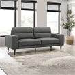 Pemberly Row Vale Polyester Fabric Upholstered Sofa in Gray