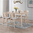 Pemberly Row 5-Piece Wood Counter Height Dining Set in White Ash
