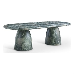 Pemberly Row 96&quot Concrete Dining Table in Green Marble Finish