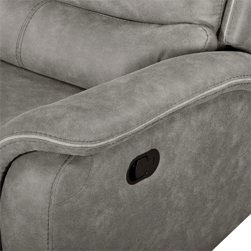 Pemberly Row 3-Piece Manual Reclining Sectional with Hardwood Frame in Gray