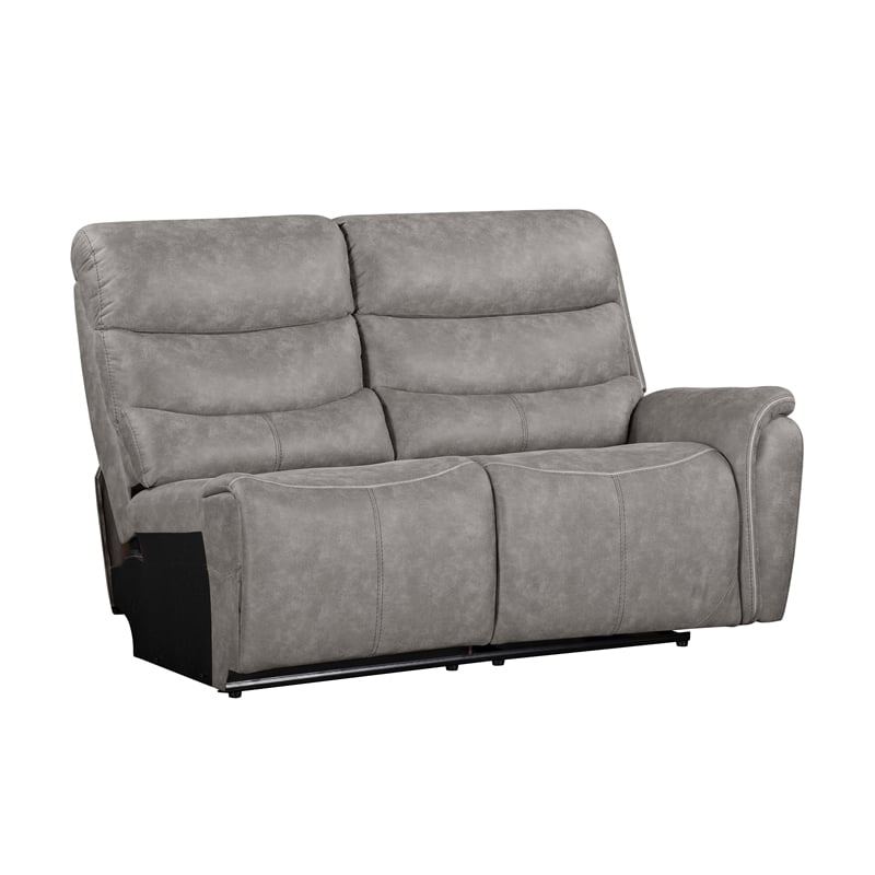 Pemberly Row 3-Piece Manual Reclining Sectional with Hardwood Frame in Gray