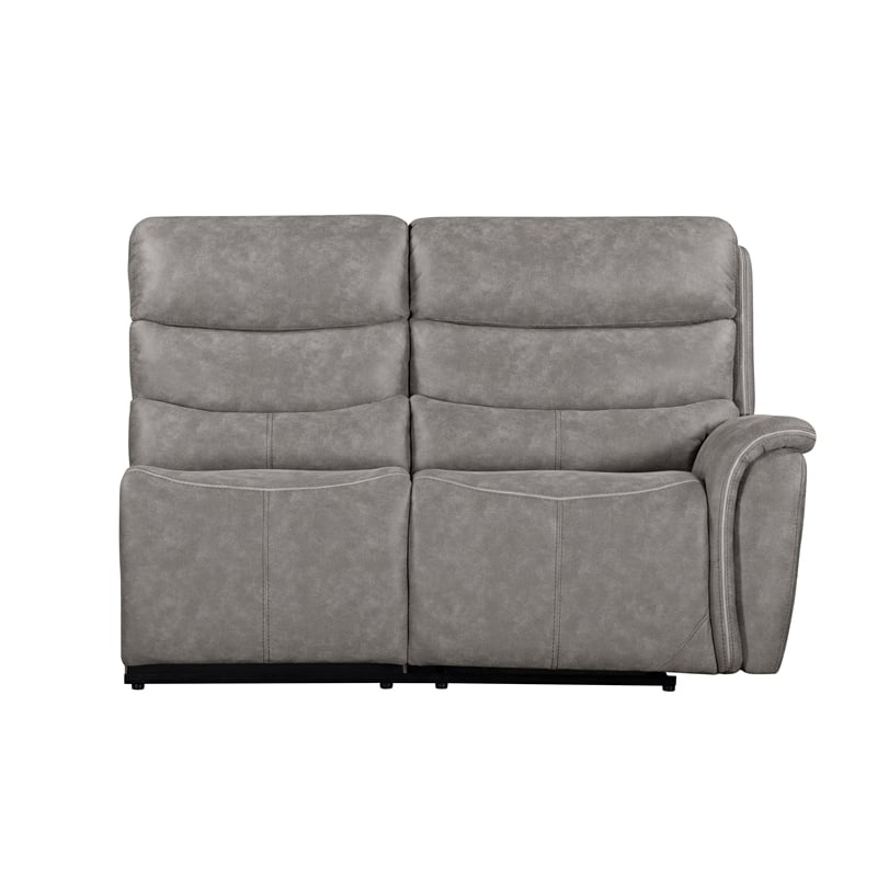 Pemberly Row 3-Piece Manual Reclining Sectional with Hardwood Frame in Gray