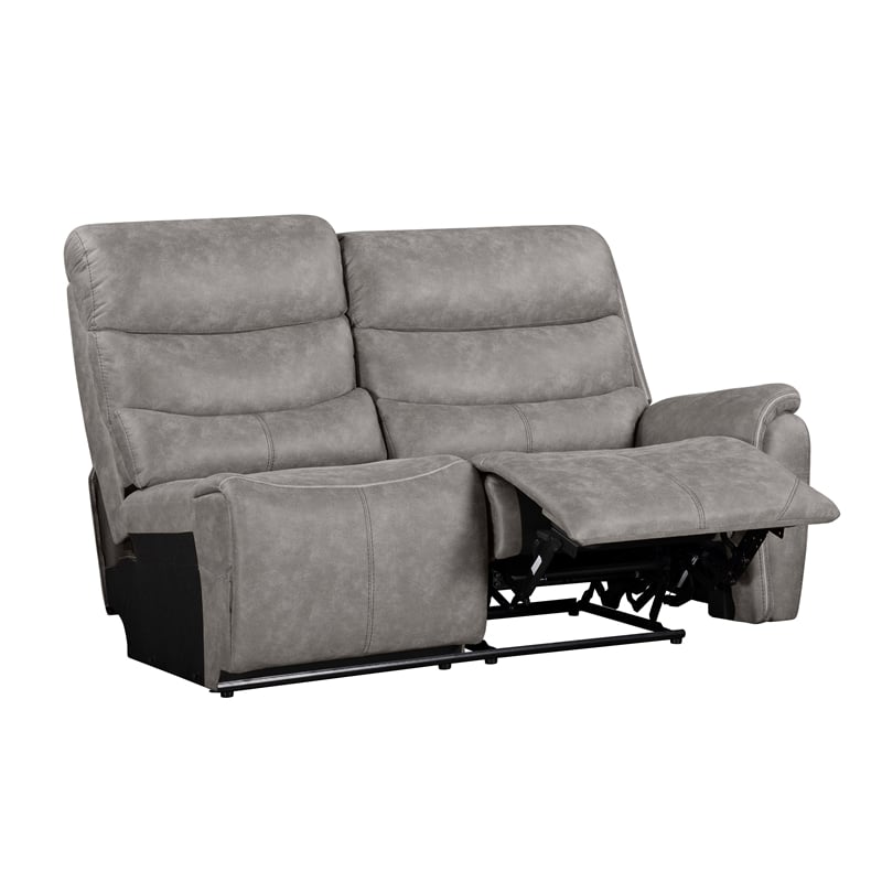 Pemberly Row 3-Piece Manual Reclining Sectional with Hardwood Frame in Gray