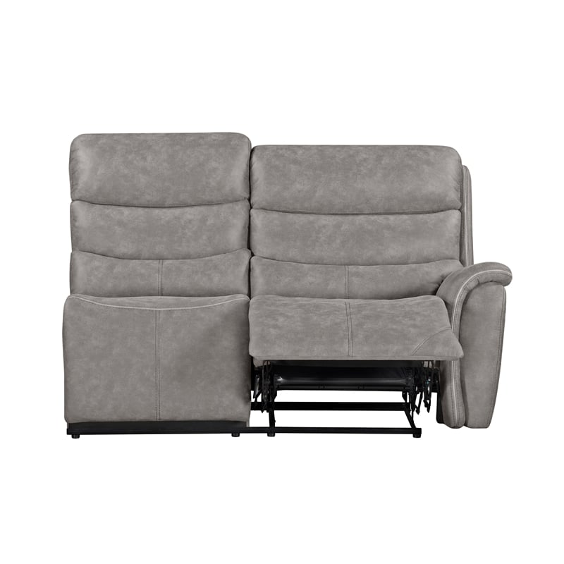 Pemberly Row 3-Piece Manual Reclining Sectional with Hardwood Frame in Gray