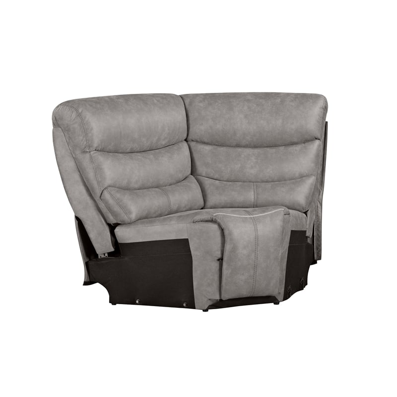 Pemberly Row 3-Piece Manual Reclining Sectional with Hardwood Frame in Gray