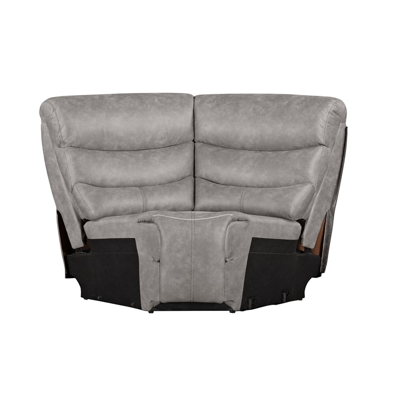 Pemberly Row 3-Piece Manual Reclining Sectional with Hardwood Frame in Gray