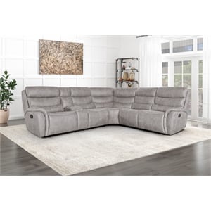 Pemberly Row 3-Piece Manual Reclining Sectional with Hardwood Frame in Gray