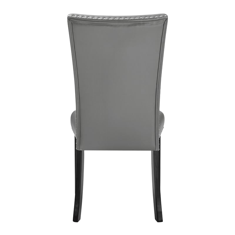 Pemberly Row Faux Marble Wood 5-Piece Dining Set in Gray and Black