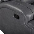 Pemberly Row Titan Faux Leather Reclining Console Loveseat in Grey