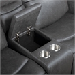 Pemberly Row Titan Faux Leather Reclining Console Loveseat in Grey