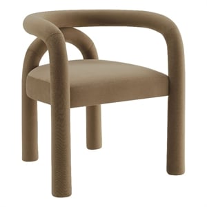 Pemberly Row Astrid Velvet Upholstered Dining Chair in Camel
