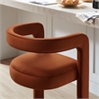 Pemberly Row Winslow Performance Velvet Bar Stool in Rust with Barrel Back