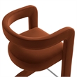 Pemberly Row Winslow Performance Velvet Bar Stool in Rust with Barrel Back