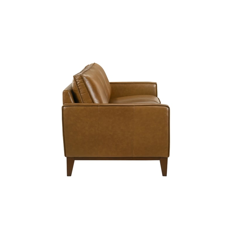 Pemberly Row 3-Piece Leather Living Room Set in Caramel