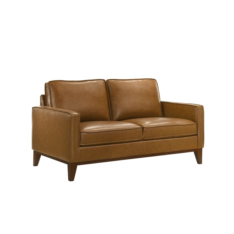 Pemberly Row 3-Piece Leather Living Room Set in Caramel