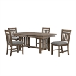 Pemberly Row 5-Piece Wood Dining Set in Walnut