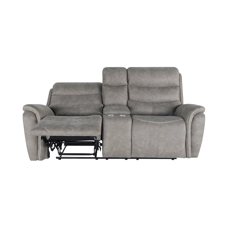 Pemberly Row 2-Piece Fabric Manual Reclining Living Room Set in Gray