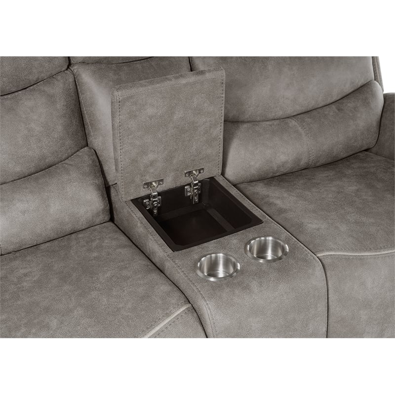 Pemberly Row 2-Piece Fabric Manual Reclining Living Room Set in Gray