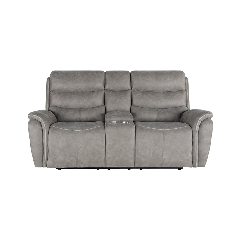 Pemberly Row 3-Piece Manual Fabric Living Room Set in Gray