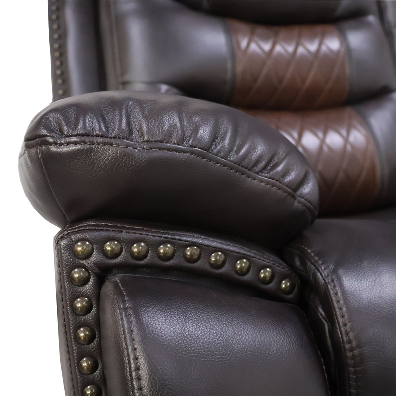 Pemberly Row 2-Piece Brown Faux Leather Power Reclining Living Room Set