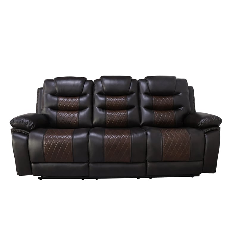Pemberly Row 2-Piece Brown Faux Leather Power Reclining Living Room Set