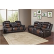 Pemberly Row 2-Piece Brown Faux Leather Power Reclining Living Room Set