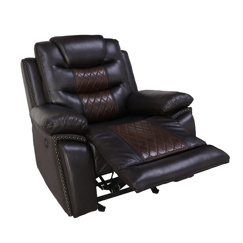 Pemberly Row 3-Piece Brown Faux Leather Power Reclining Living Room Set