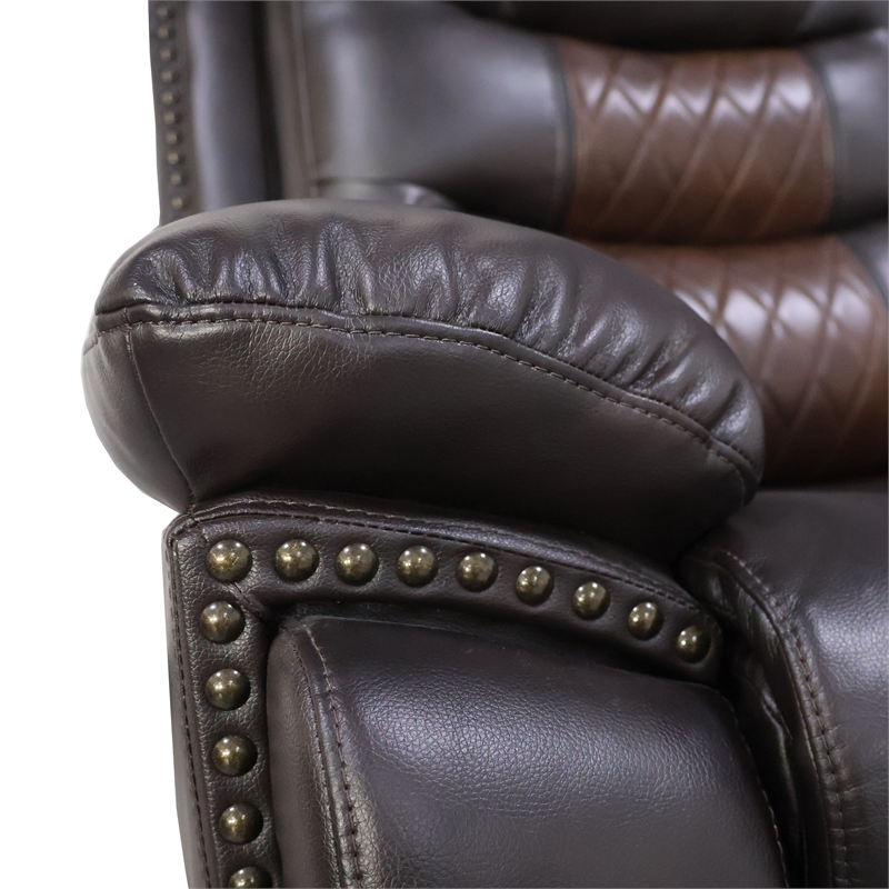 Pemberly Row 3-Piece Brown Faux Leather Power Reclining Living Room Set