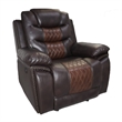 Pemberly Row 3-Piece Brown Faux Leather Power Reclining Living Room Set