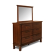 Pemberly Row 6-Drawer Wood Dresser & Mirror Set in Chestnut