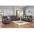 Pemberly Row 3-Piece Fabric Power Living Room Set in Mocha Polyester