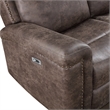 Pemberly Row 3-Piece Fabric Power Living Room Set in Mocha Polyester