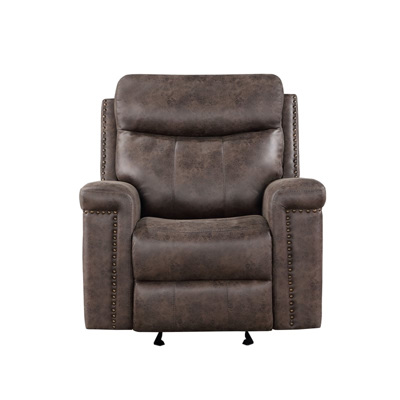 Pemberly Row 3-Piece Fabric Power Living Room Set in Mocha Polyester