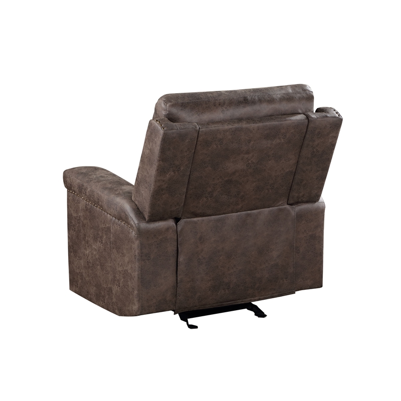 Pemberly Row 3-Piece Fabric Power Living Room Set in Mocha Polyester