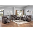 Pemberly Row 3-Piece Fabric Power Living Room Set in Mocha Polyester