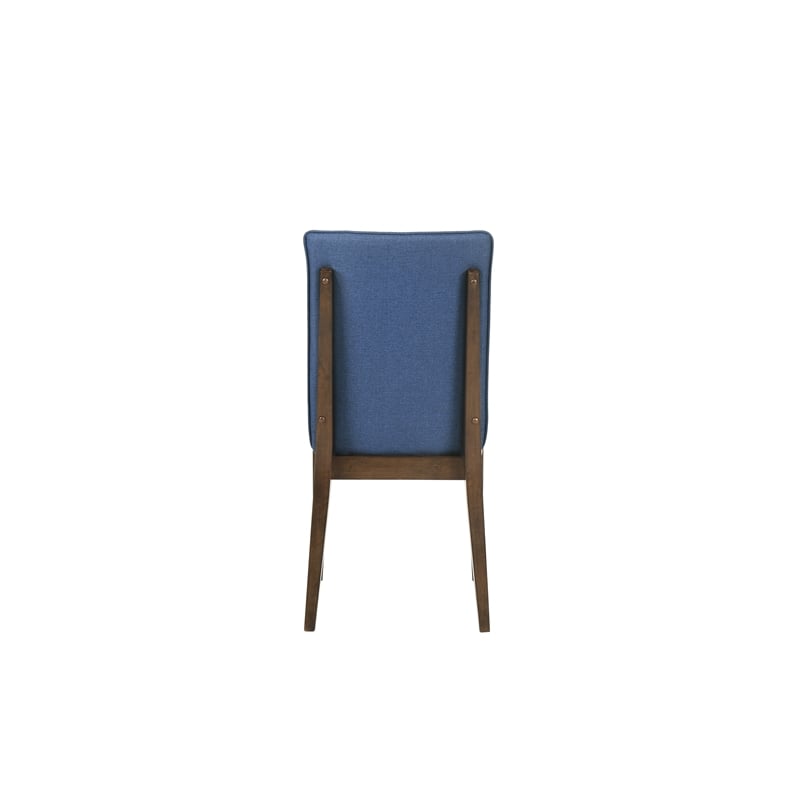 Pemberly Row 7-Piece Wood Dining Table Set with Blue Upholstery