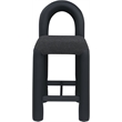 Pemberly Row Black Boucle and Vegan Leather Counter Stool