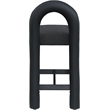 Pemberly Row Black Boucle and Vegan Leather Counter Stool