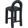 Pemberly Row Black Boucle and Vegan Leather Counter Stool